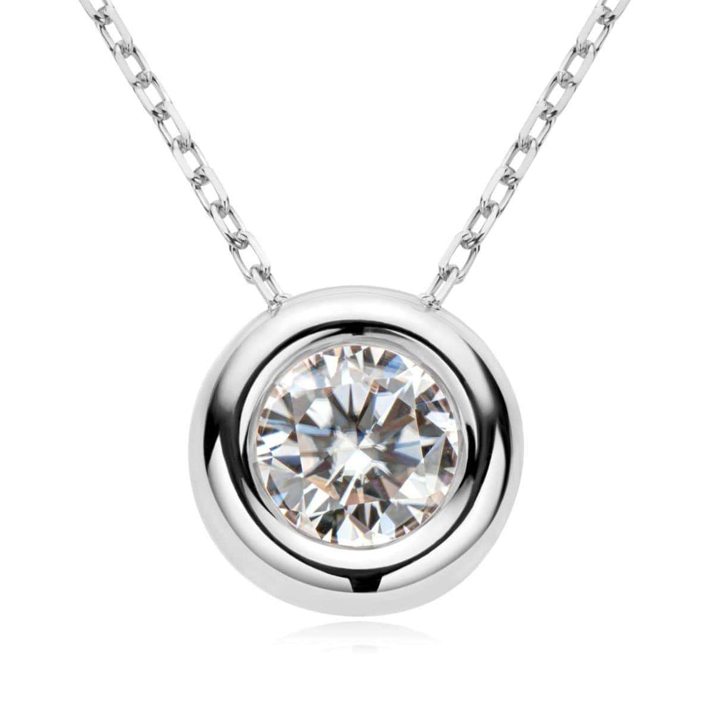 1 Carat Moissanite 925 Sterling Silver Necklace - Trendsi - Flyclothing LLC