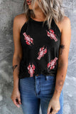 Sequin Lobster Round Neck Tank - Trendsi - Flyclothing LLC