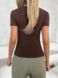 Solid Color Slim Fit T-Shirt - Trendsi - Flyclothing LLC