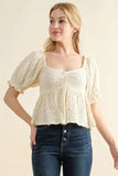 And The Why Lovely Textured and Smocked Top - Trendsi - Flyclothing LLC