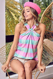 BiBi Multi Color Plaid Brushed Neck Tank - Trendsi - Flyclothing LLC