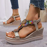 Open Toe Wedge Sandals - Trendsi - Flyclothing LLC