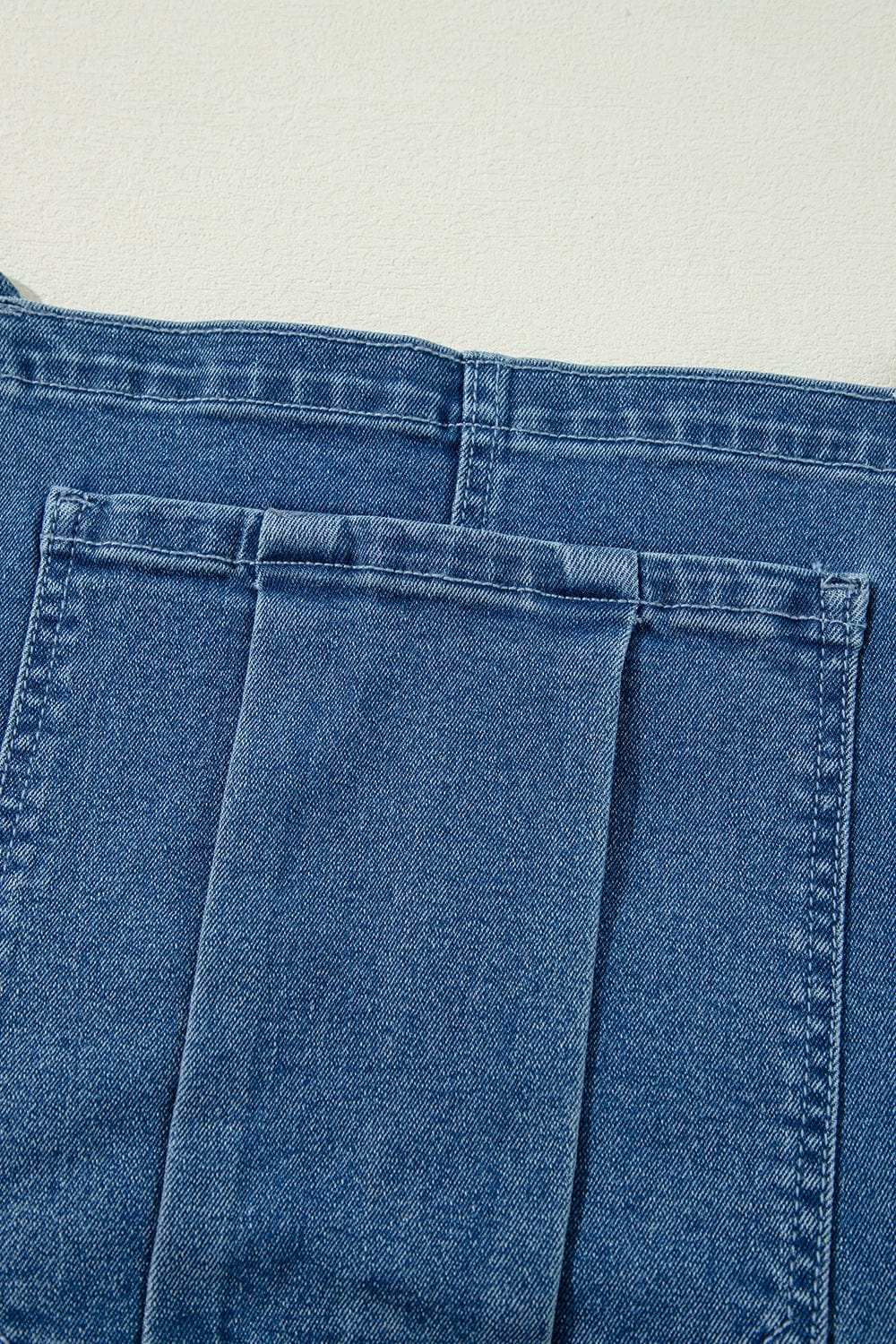 Adjustable Tie Straps Wide Leg Denim Overalls - Trendsi - Flyclothing LLC