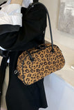 Leopard Suede Medium Shoulder Bag - Trendsi - Flyclothing LLC