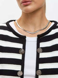 Striped Dropped Shoulder Long Sleeve Cardigan - Trendsi - Flyclothing LLC