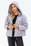 How Dare U Drawstring Hem PU Leather Zip Up Jacket - Trendsi - Flyclothing LLC