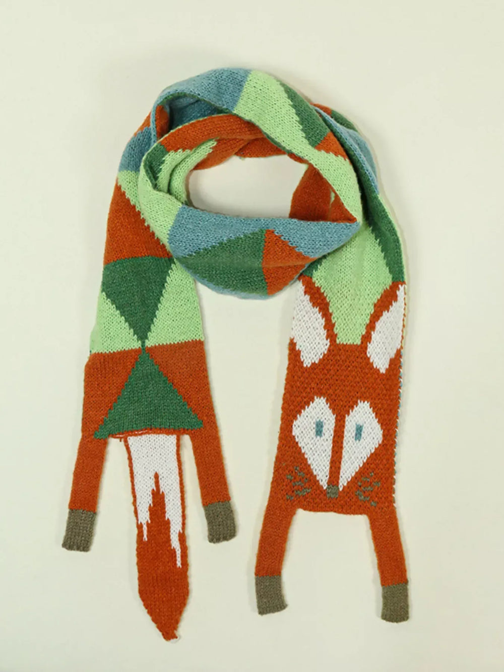 Knitted Fox Pattern Scarf - Trendsi - Flyclothing LLC