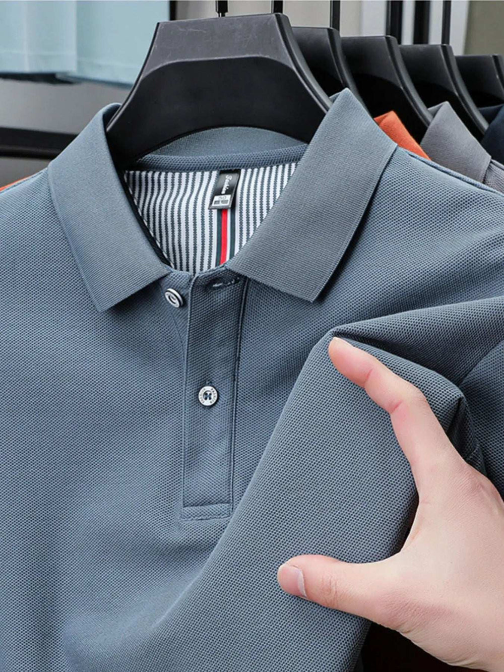 Men's Plus Size Button Detail Short Sleeve Polo - Trendsi - Flyclothing LLC