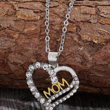 Alloy Inlaid Zircon Heart Pendant Necklace - Trendsi - Flyclothing LLC