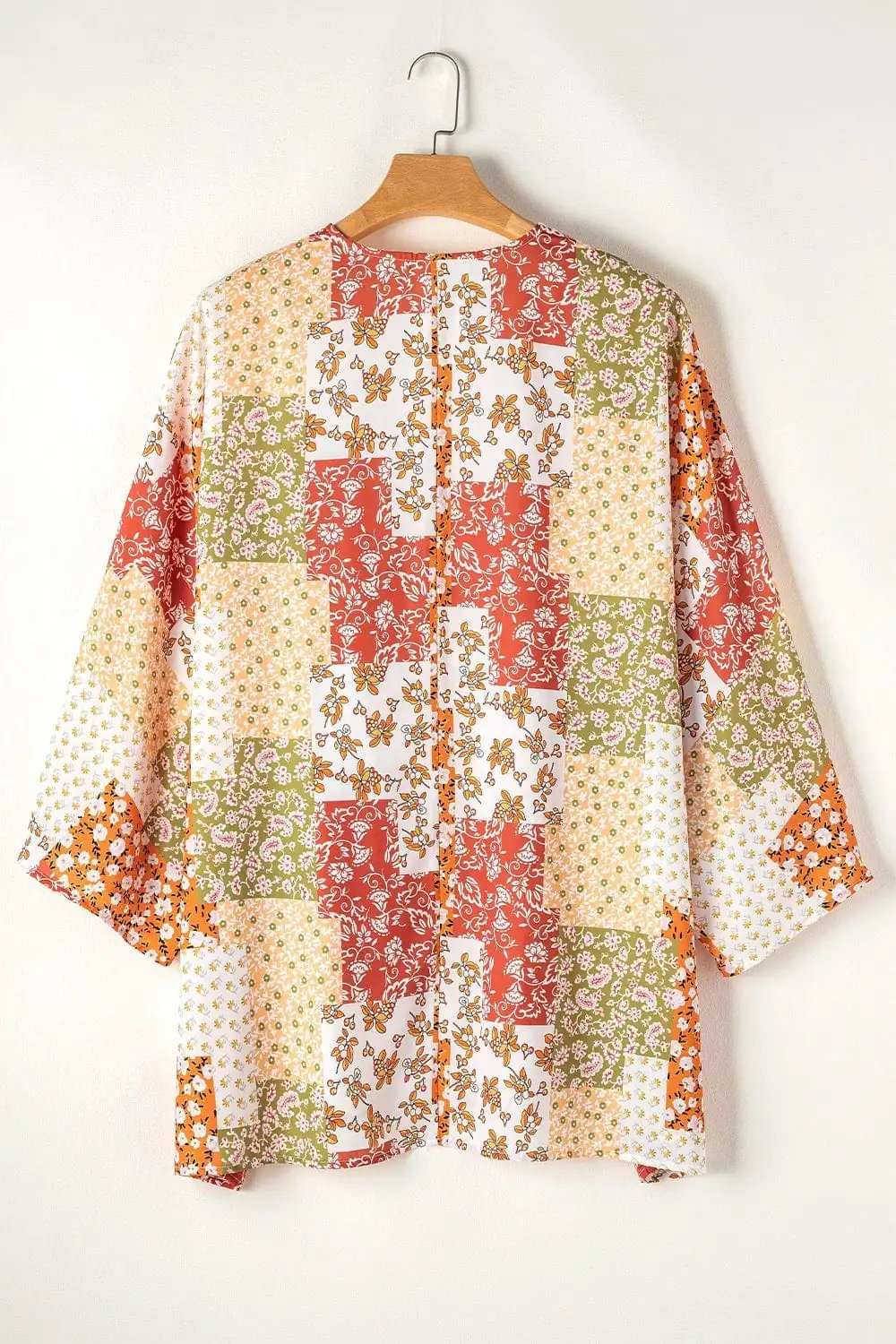 Printed Open Front Long Sleeve Cover-Up - Trendsi - Flyclothing LLC