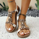 Open Toe Flats Sandals - Trendsi - Flyclothing LLC