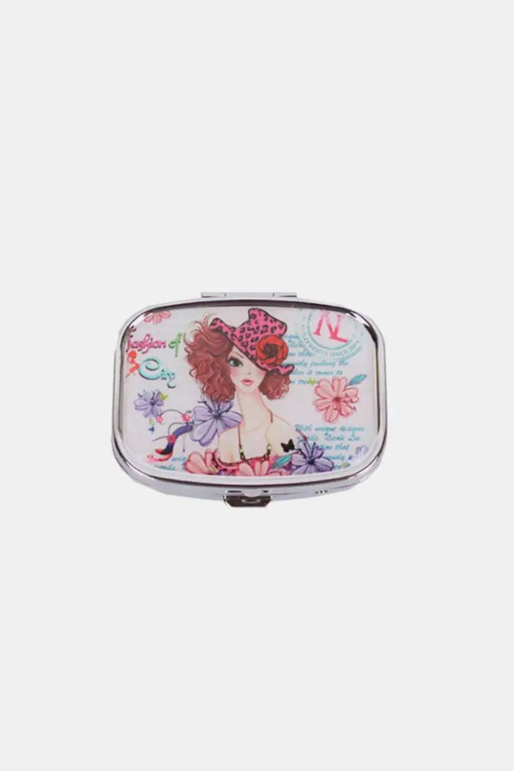 Nicole Lee USA Print Metallic Rectangular Pill Case - Trendsi - Flyclothing LLC