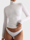 Turtleneck Long Sleeve T-Shirt - Trendsi - Flyclothing LLC