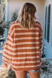 Striped Oversized Dropped Shoulder Sweater - Trendsi - Flyclothing LLC