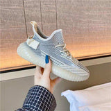 Mesh Lace-Up Platform Athletic Shoes - Trendsi - Flyclothing LLC