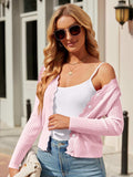 Button Up Long Sleeve Cardigan - Trendsi - Flyclothing LLC