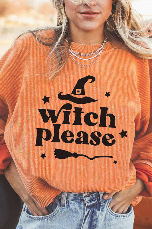 WITCH PLEASE Graphic Dropped Shoulder Sweatshirt - Trendsi - Flyclothing LLC