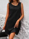 Asymmetrical Neck Sleeveless Mini Dress - Trendsi - Flyclothing LLC