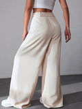 Wide Leg Pleated Pants - Trendsi - Flyclothing LLC