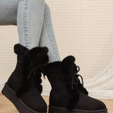 Lace-Up Winter Boots - Trendsi - Flyclothing LLC