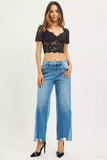 RISEN Full Size Slouchy Cropped Barrel Jeans with Contrast Wash Plus Size - Trendsi - Flyclothing LLC