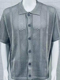 Men's Button Down Collared Neck Hollow Out Shirt - Trendsi - Flyclothing LLC