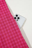 SYNZ Gingham Check Bubble Sleeve Ruffled Maxi Dress - Trendsi - Flyclothing LLC