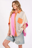 SAGE + FIG Full Size Color Block Button-Down Shirt - Trendsi - Flyclothing LLC