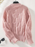 Round Neck Dropped Shoulder Sweater - Trendsi - Flyclothing LLC