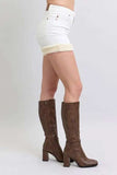 Judy Blue Full Size High Waist Shearling Cuff Denim Shorts Plus Size - Trendsi - Flyclothing LLC