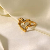 18K Gold-Plated Heart Ring - Trendsi - Flyclothing LLC