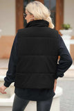 Pocketed Zip Up Turtleneck Vest Coat - Trendsi - Flyclothing LLC
