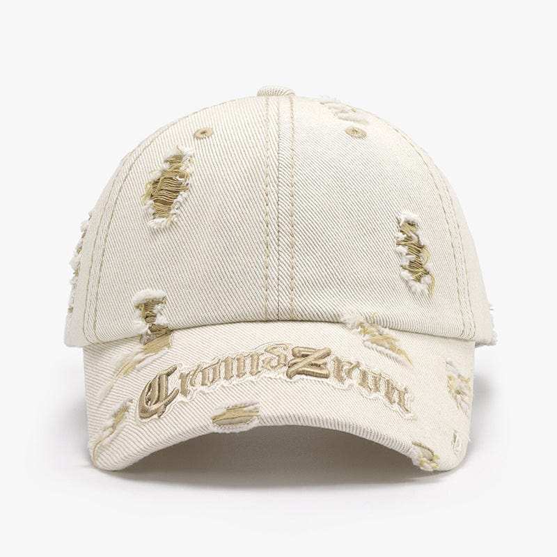 Distressed Letter Embroidered Baseball Cap - Trendsi - Flyclothing LLC