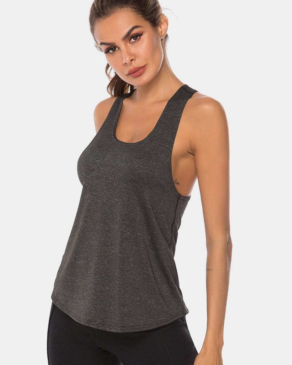 Full Size Scoop Neck Wide Strap Active Tank - Trendsi - Flyclothing LLC