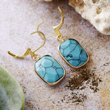 Copper Natural Stone Dangle Earrings - Trendsi - Flyclothing LLC