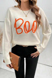 BOO Round Neck Long Sleeve Sweater - Trendsi - Flyclothing LLC