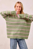BiBi Striped Long Sleeve Sweater - Trendsi - Flyclothing LLC