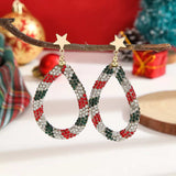 Christmas Rhinestone Teardrop Earrings - Trendsi - Flyclothing LLC