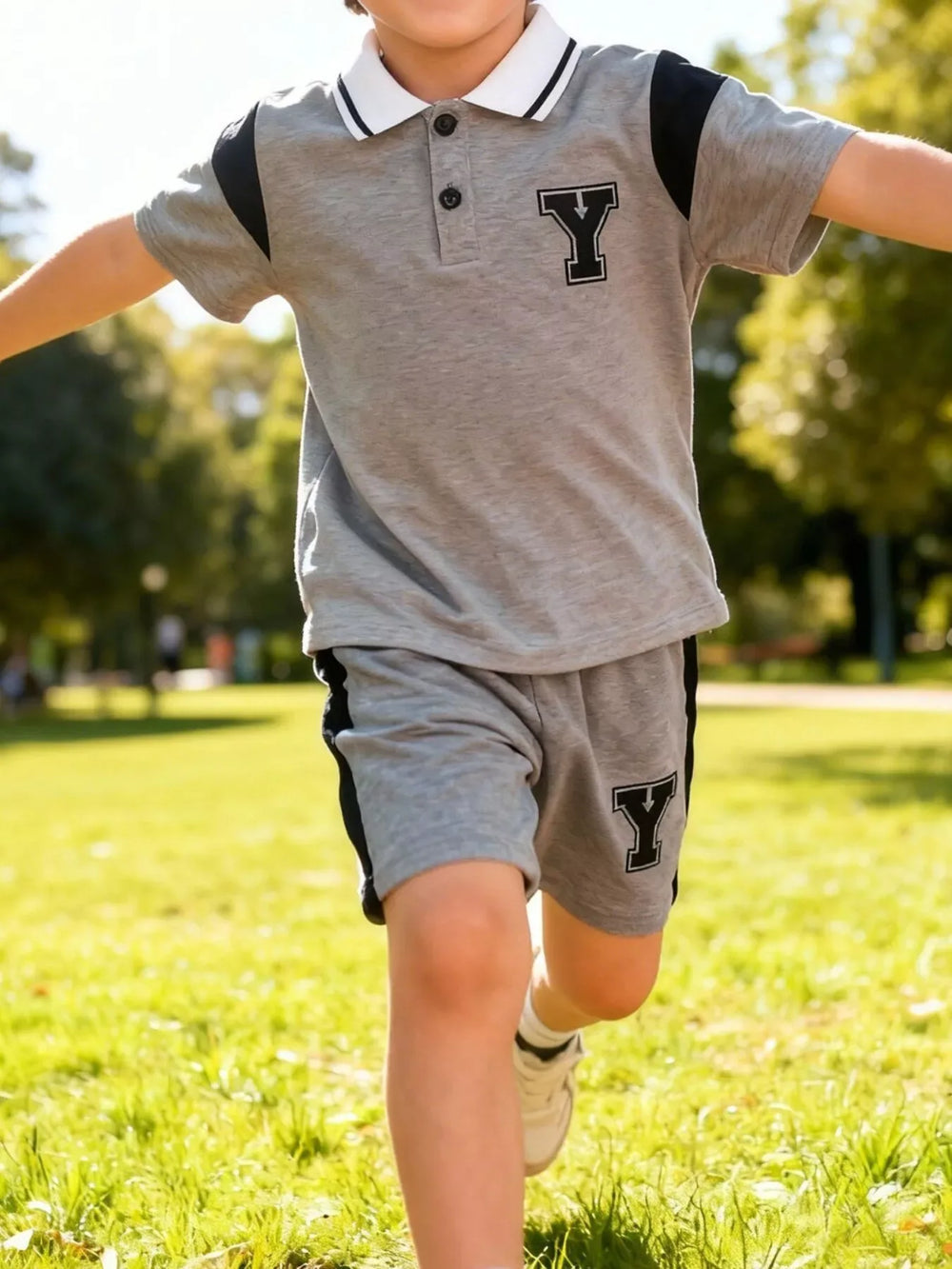 Children's Casual Short Sleeve Polo & Shorts Set - Trendsi - Flyclothing LLC