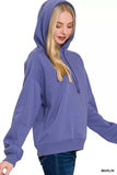 Zenana Drawstring Relaxed Fit Fleece Hoodie - Trendsi - Flyclothing LLC