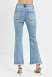 RISEN Full Size High Rise Crop Bootcut Fray Hem Jeans Plus Size - Trendsi - Flyclothing LLC