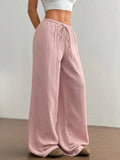 Wide Leg Drawstring Casual Pants - Trendsi - Flyclothing LLC