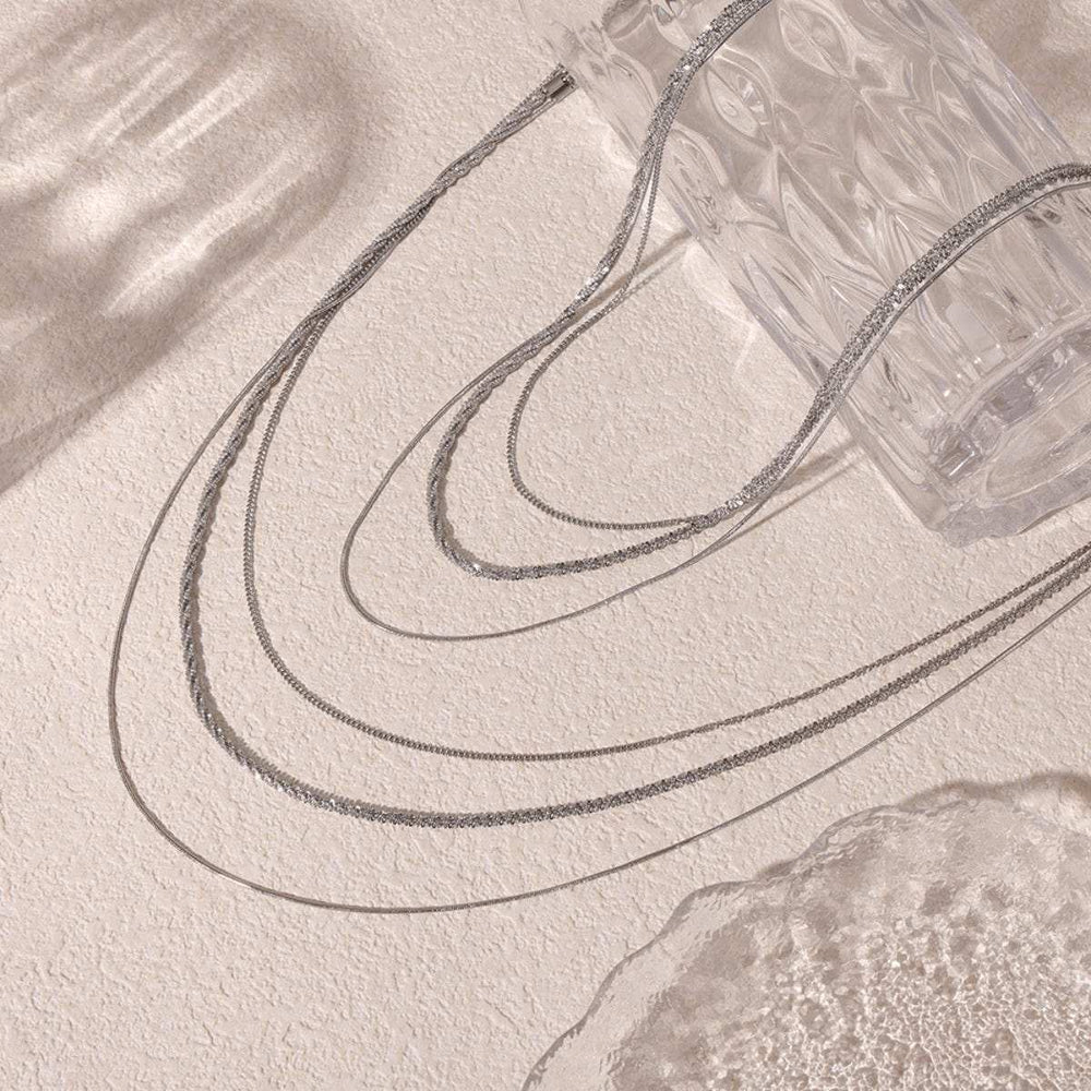 Titanium Steel Three-Layered Necklace - Trendsi - Flyclothing LLC