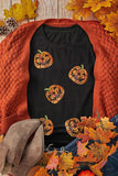 Sequin Pumpkin Round Neck Short Sleeve T-Shirt - Trendsi - Flyclothing LLC