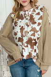 Printed Dropped Shoulder Long Sleeve Blouse - Trendsi - Flyclothing LLC