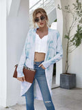 Tie-Dye Oversized Open Front Cardigan - Trendsi - Flyclothing LLC