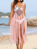 Fringe Spaghetti Strap Cover-Up - Trendsi - Flyclothing LLC