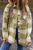 Pocketed Plaid Collared Neck Shacket - Trendsi - Flyclothing LLC