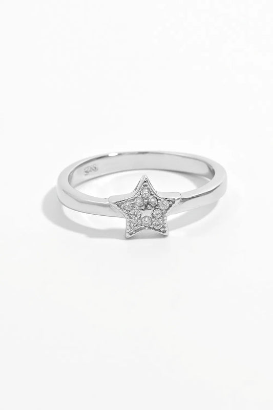 925 Sterling Silver Inland Zircon Star Ring - Trendsi - Flyclothing LLC