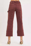 RISEN Full Size High Rise Wide Straight Cuffed Patch Jeans Plus Size - Trendsi - Flyclothing LLC
